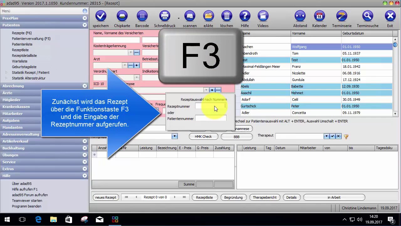 Rezepte - neues Zahnarztrezept freigeben