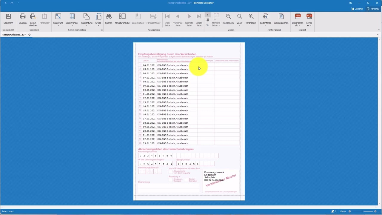 Rezeptdruck - bearbeiten/aendern