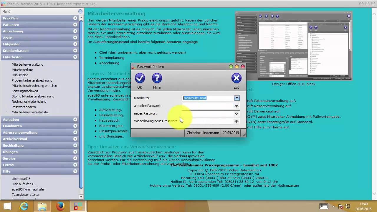 Mitarbeiterrechte einstellen