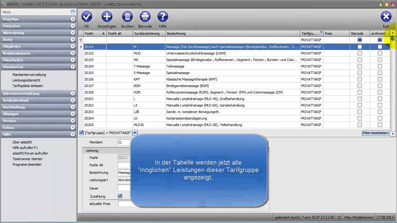 Leistungsübersicht - Preis/Leistung hinzufügen