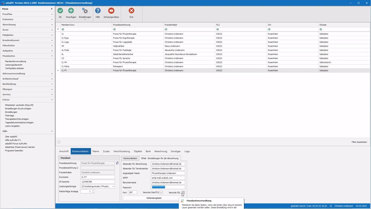 Einen neuen Mandanten anlegen