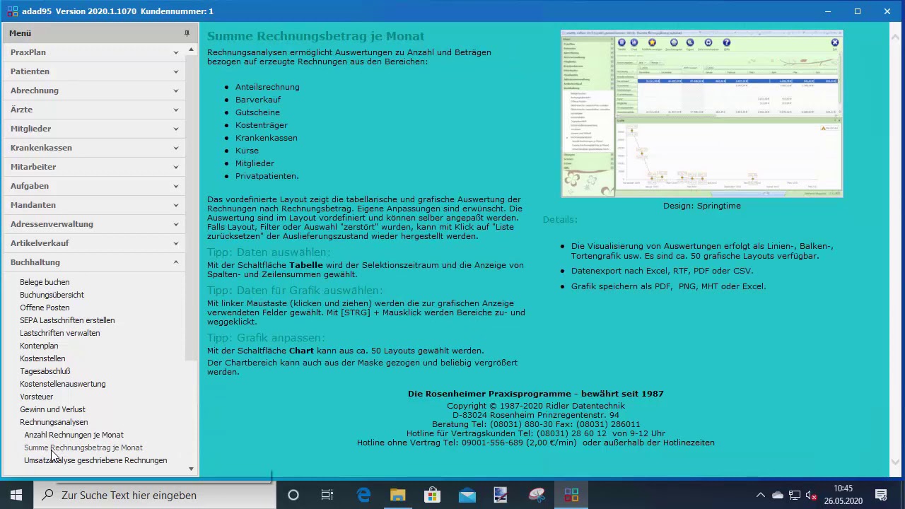 Buchhaltung - Summe Rechnungen je Monat