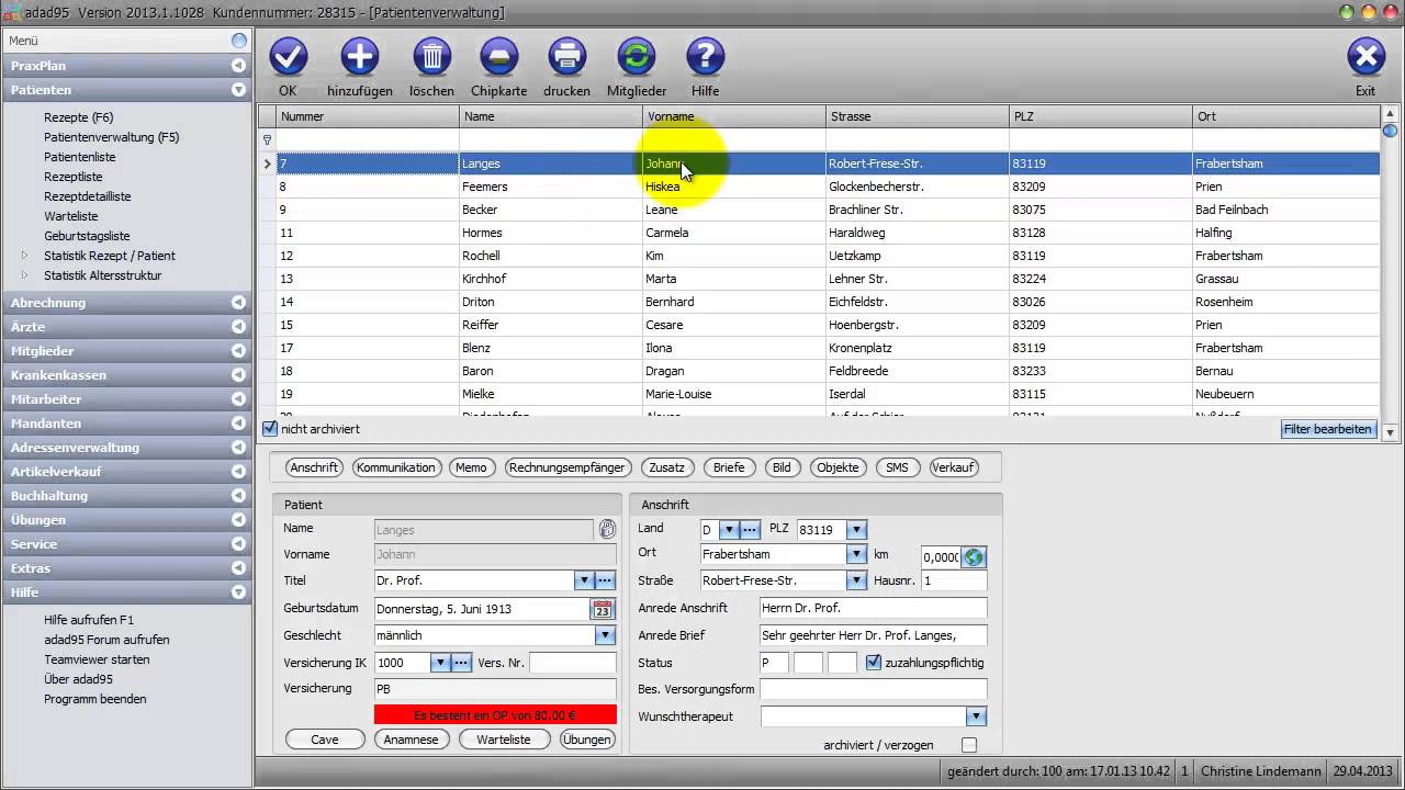 Globale Funktion - Datensatz archivieren und reaktivieren